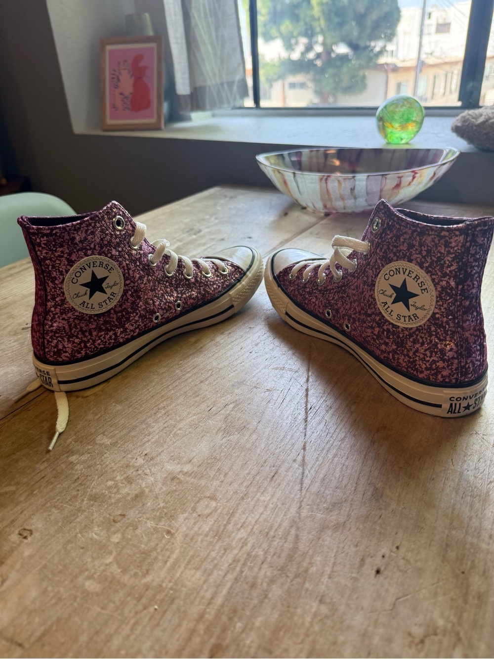 Converse' Pink Glitter Chuck Taylor All Star High-Top Sneakers
